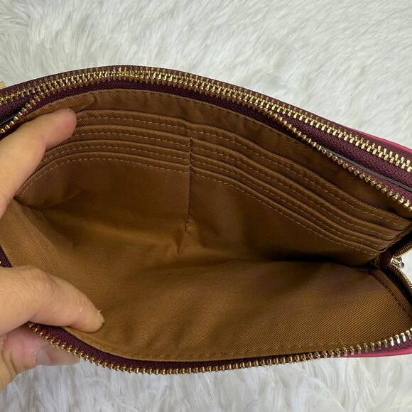 COACH Color Block Double Zipper Wallet Wristlet - Picture 7 of 10